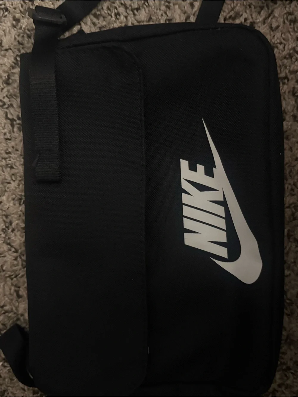 Nike Black Messenger Bag with White Swoosh